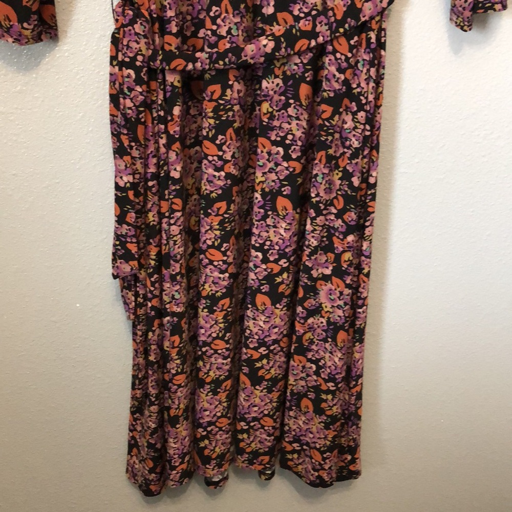 Lauren CARLYNA Ralph Lauren Woman's16W jersey 3/4 Sleeve day dress purple floral - Picture 11 of 16